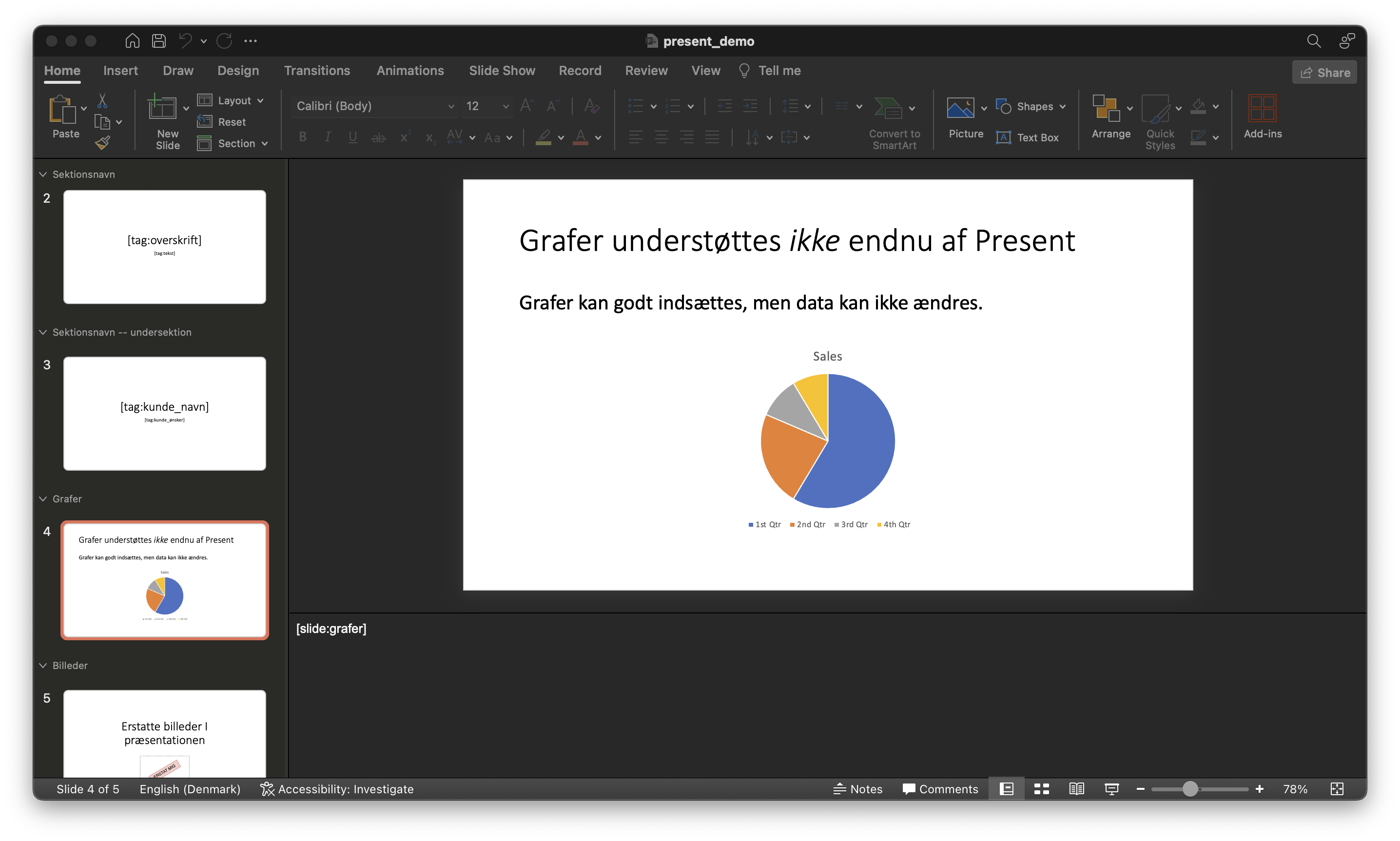 Charts in presentations Charts in presentations