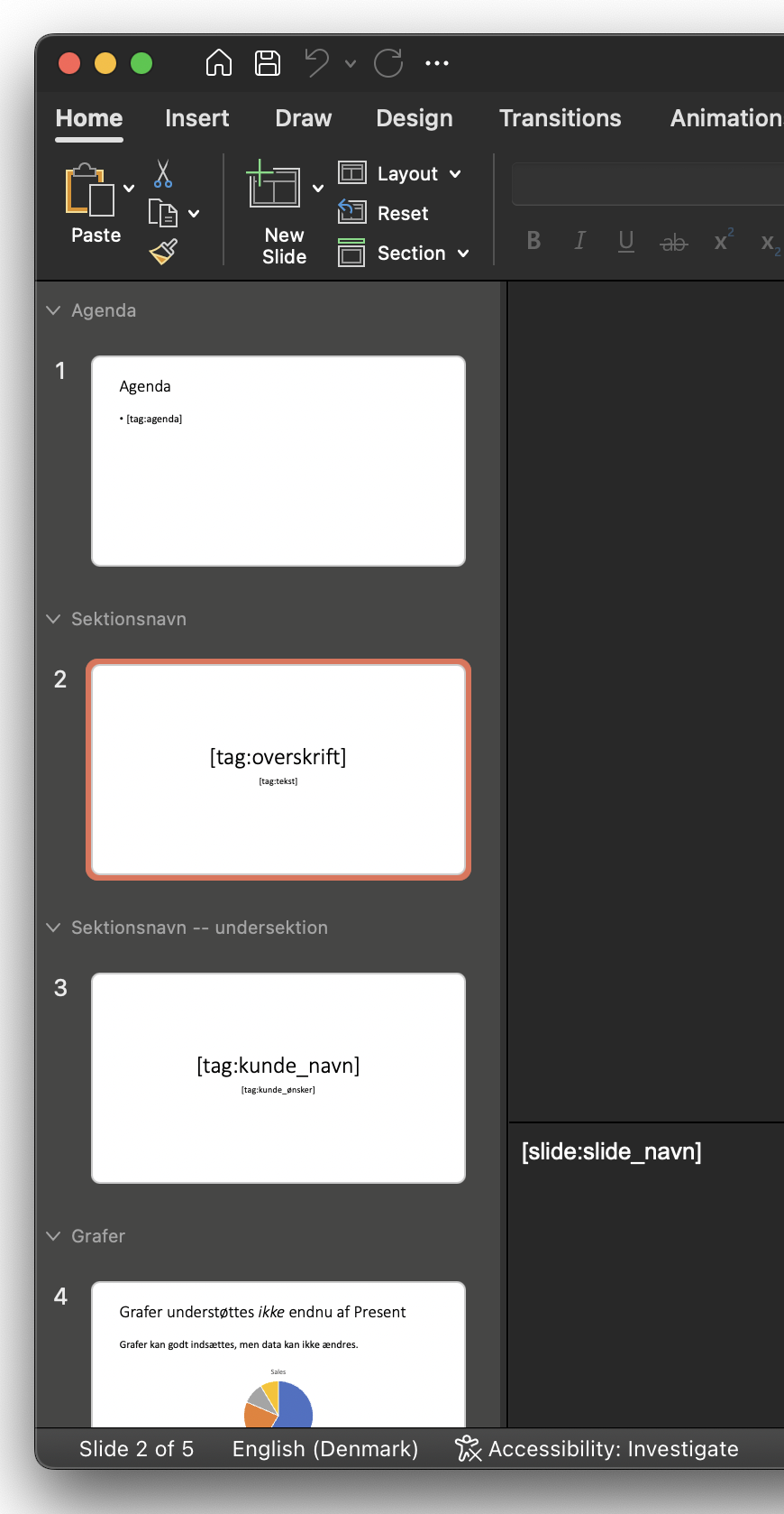 Section names Section names