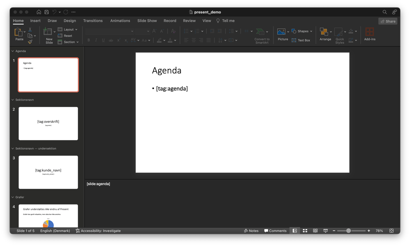 Slide name in notes section Slide name in notes section
