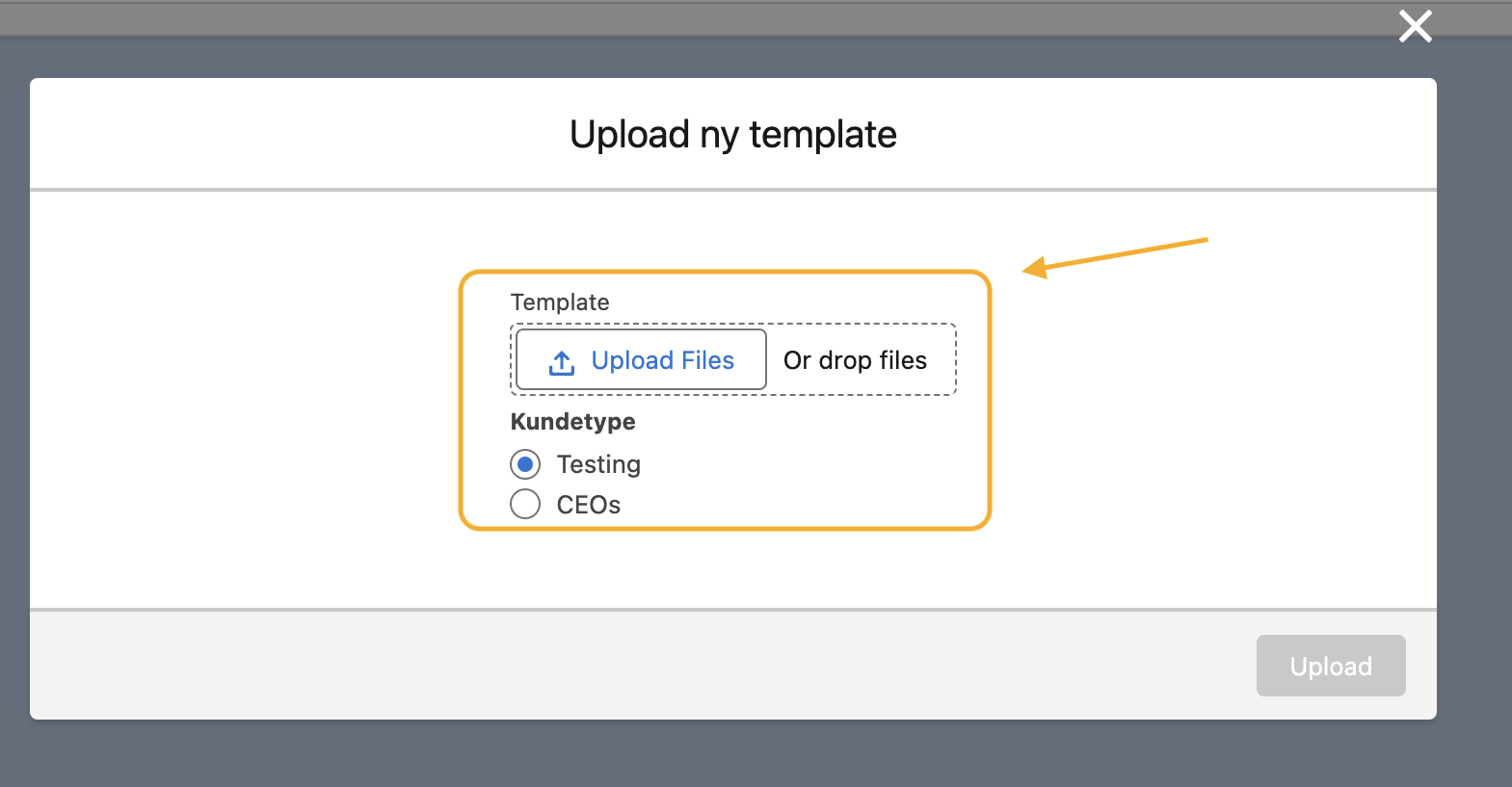 Upload Template Upload Template